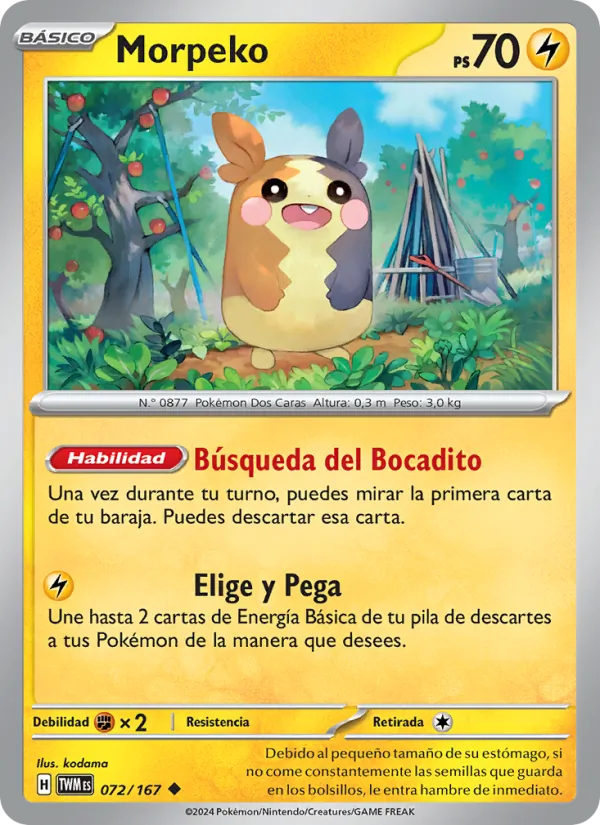 Carta Morpeko de la expansión Mascarada Crepuscular, número 072/167