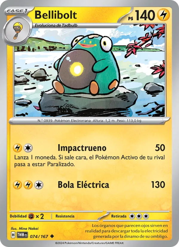 Carta Bellibolt de la expansión Mascarada Crepuscular, número 074/167