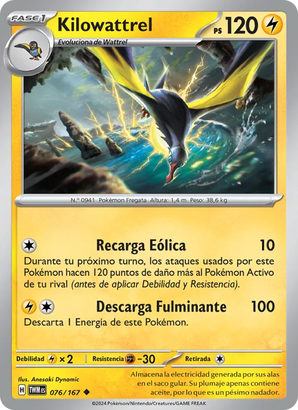 Carta Kilowattrel de la expansión Mascarada Crepuscular, número 076/167