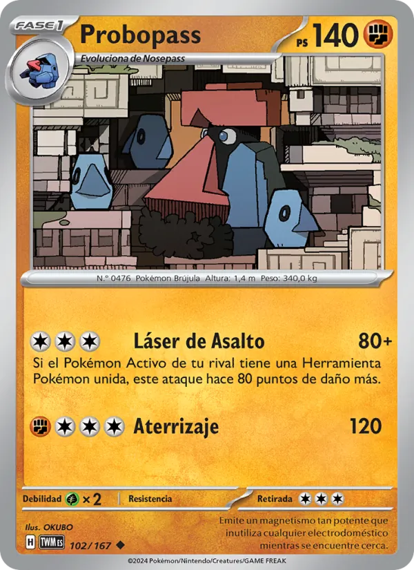 Carta Probopass de la expansión Mascarada Crepuscular, número 102/167