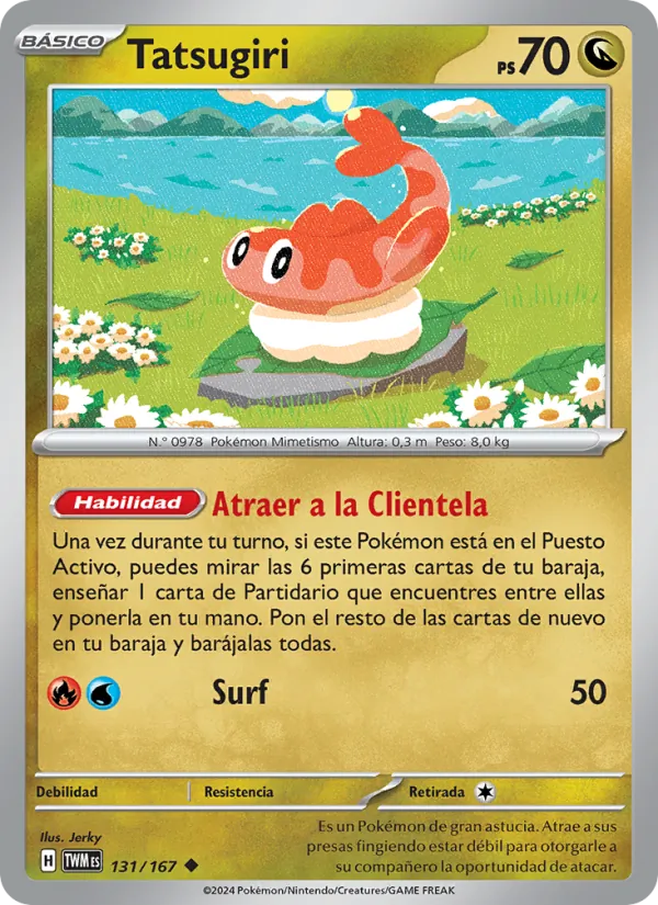 Carta Tatsugiri de la expansión Mascarada Crepuscular, número 131/167