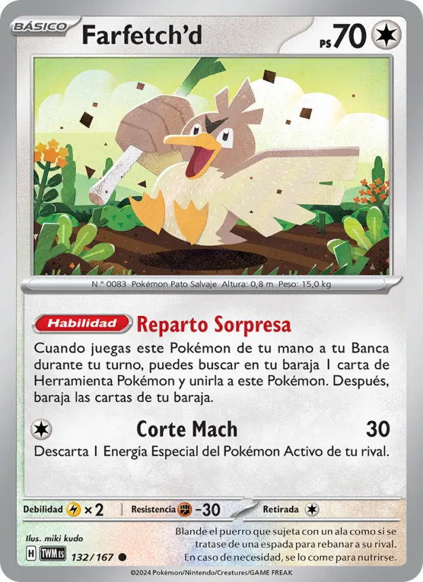 Carta Farfetch'd de la expansión Mascarada Crepuscular, número 132/167