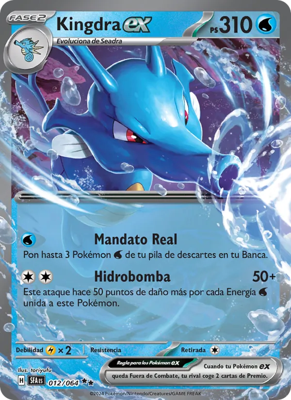 Carta Kingdra ex de la expansión Fabula Sombría, número 012/64