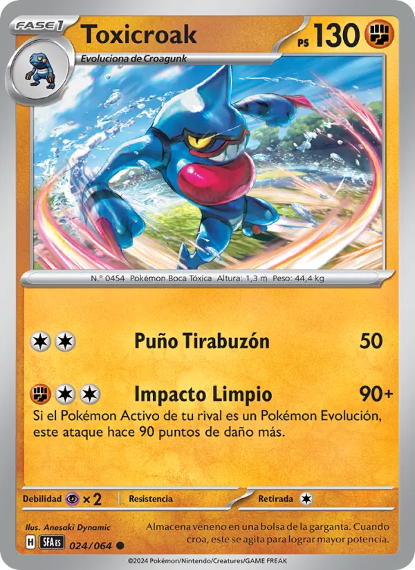 Carta Toxicroak de la expansión Fabula Sombría, número 024/64