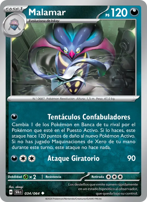 Carta Malamar de la expansión Fabula Sombría, número 034/64