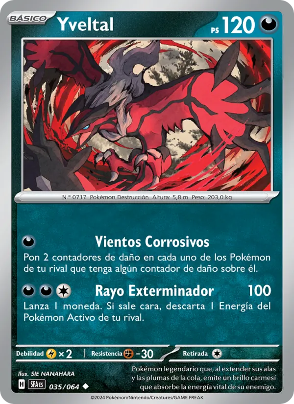 Carta Yveltal de la expansión Fabula Sombría, número 035/64