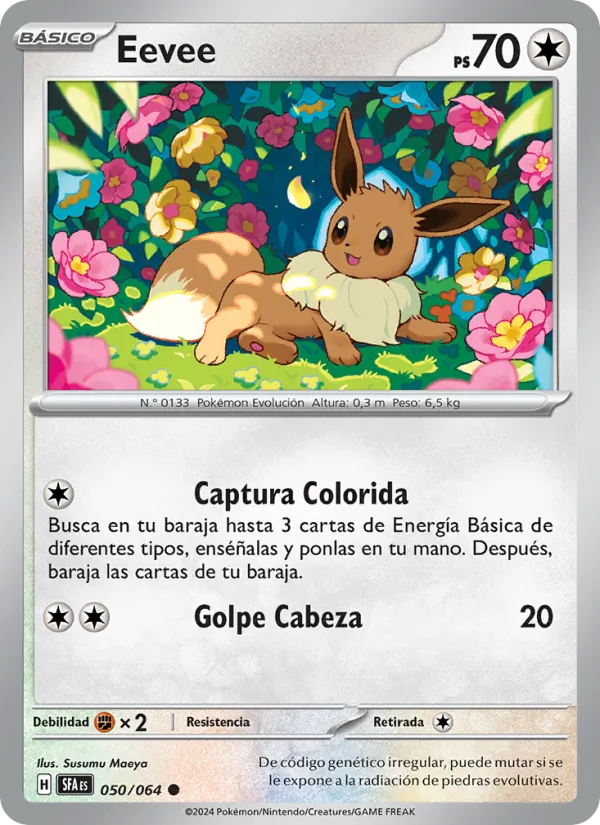 Carta Eevee de la expansión Fabula Sombría, número 050/64