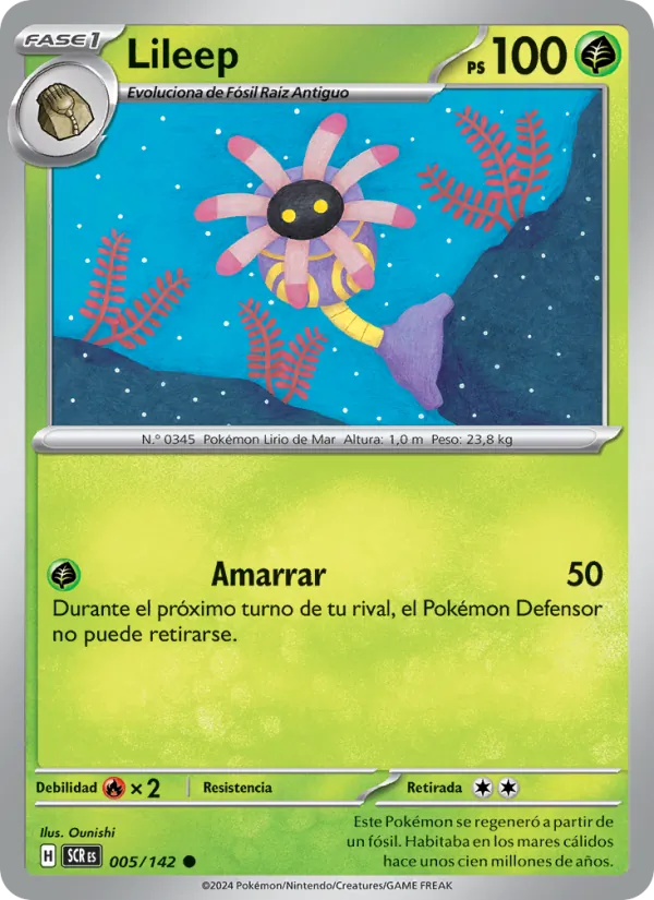 Carta Lileep de la expansión Corona Astral, número 005/142