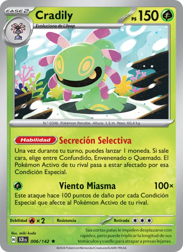 Carta Cradily de la expansión Corona Astral, número 006/142