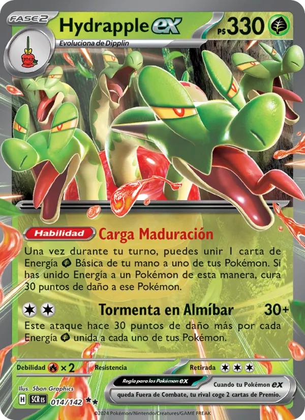 Carta Hydrapple ex de la expansión Corona Astral, número 014/142