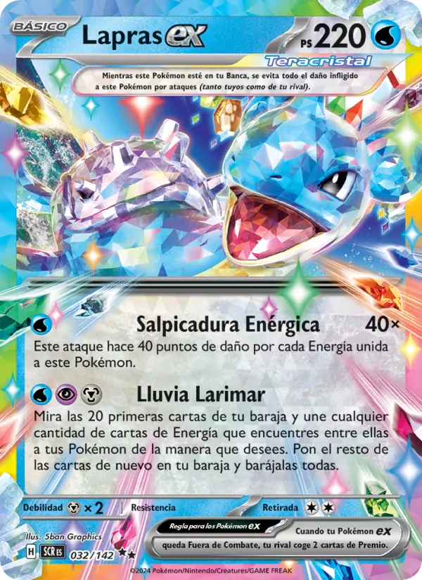 Carta Lapras ex de la expansión Corona Astral, número 032/142