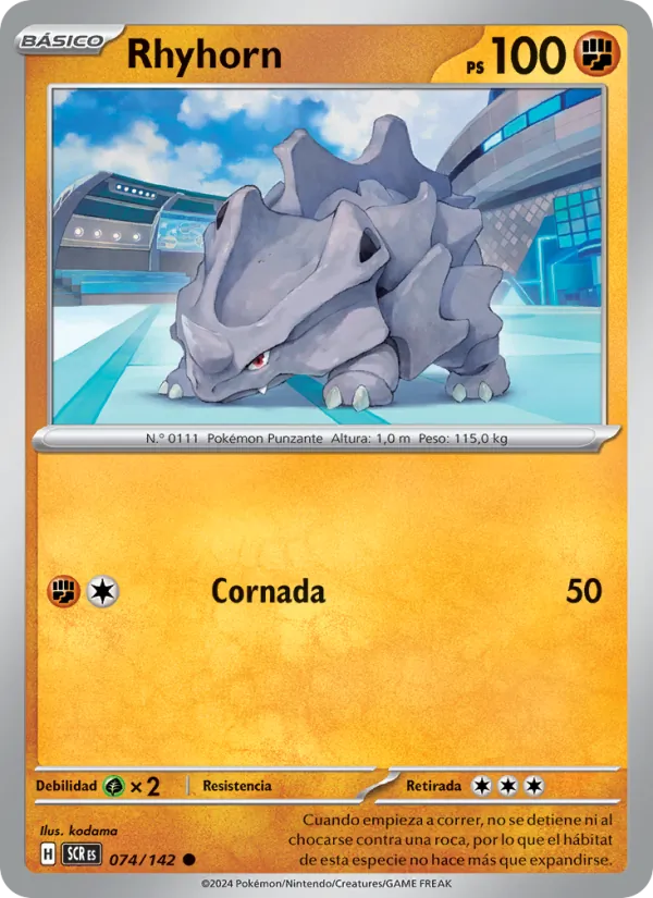 Carta Rhyhorn de la expansión Corona Astral, número 074/142