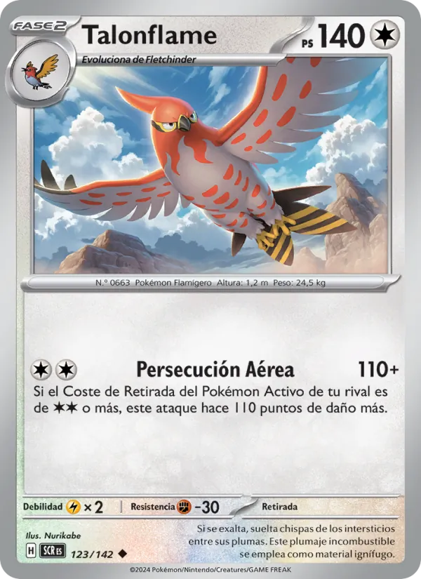 Carta Talonflame de la expansión Corona Astral, número 123/142