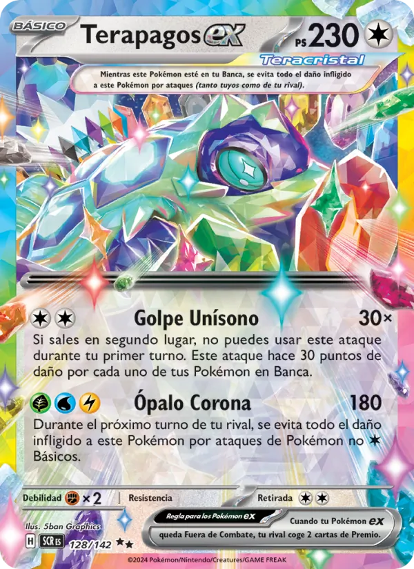 Carta Terapagos ex de la expansión Corona Astral, número 128/142