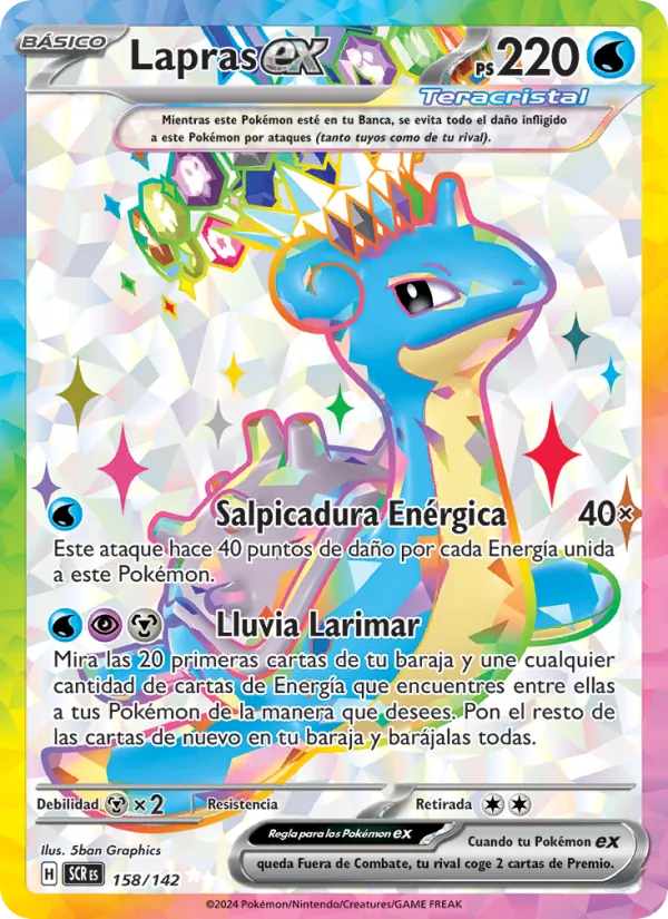 Carta Lapras ex de la expansión Corona Astral, número 158/142