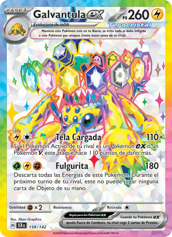 Carta Galvantula ex de la expansión Corona Astral, número 159/142