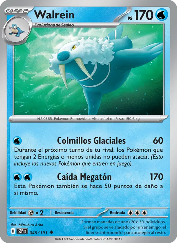 Carta Walrein de la expansión Chispas Fulgurantes, número 045/191