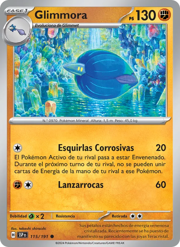 Carta Glimmora de la expansión Chispas Fulgurantes, número 115/191