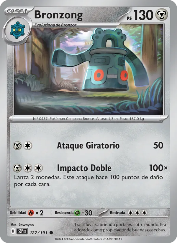 Carta Bronzong de la expansión Chispas Fulgurantes, número 127/191