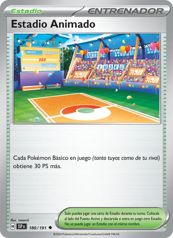 Carta Estadio Animado de la expansión Chispas Fulgurantes, número 180/191
