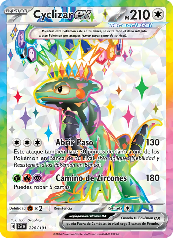 Carta Cyclizar ex de la expansión Chispas Fulgurantes, número 228/191
