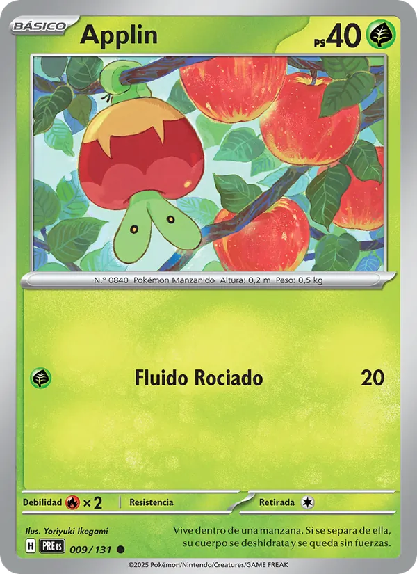 Carta Applin de la expansión Evoluciones Prismáticas, número 009/131