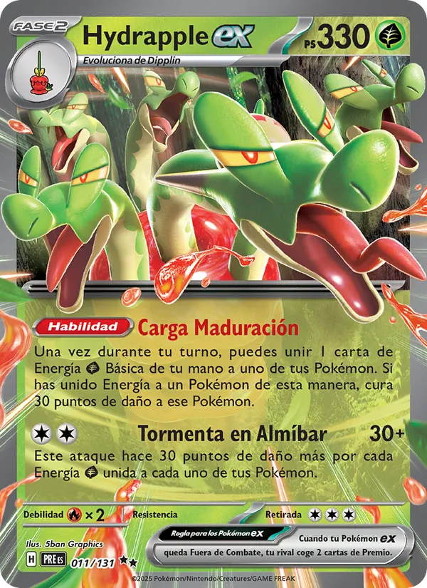 Carta Hydrapple ex de la expansión Evoluciones Prismáticas, número 011/131