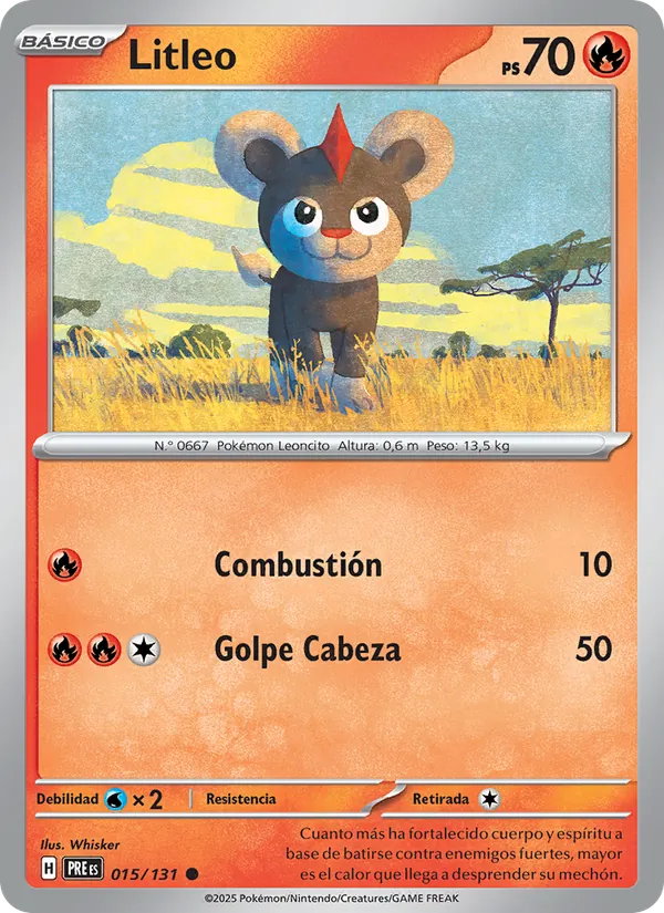 Carta Litleo de la expansión Evoluciones Prismáticas, número 015/131