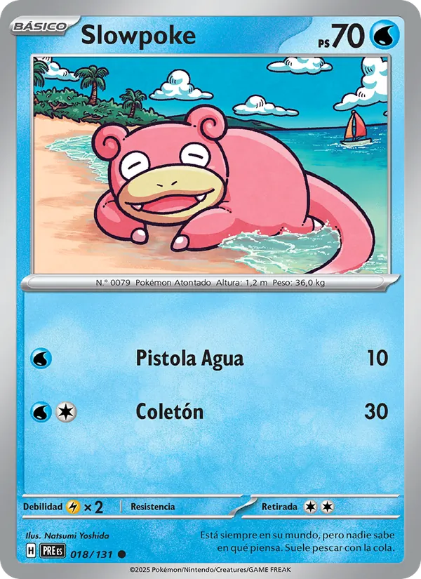 Carta Slowpoke de la expansión Evoluciones Prismáticas, número 018/131