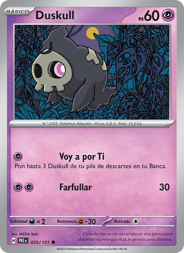 Carta Duskull de la expansión Evoluciones Prismáticas, número 035/131