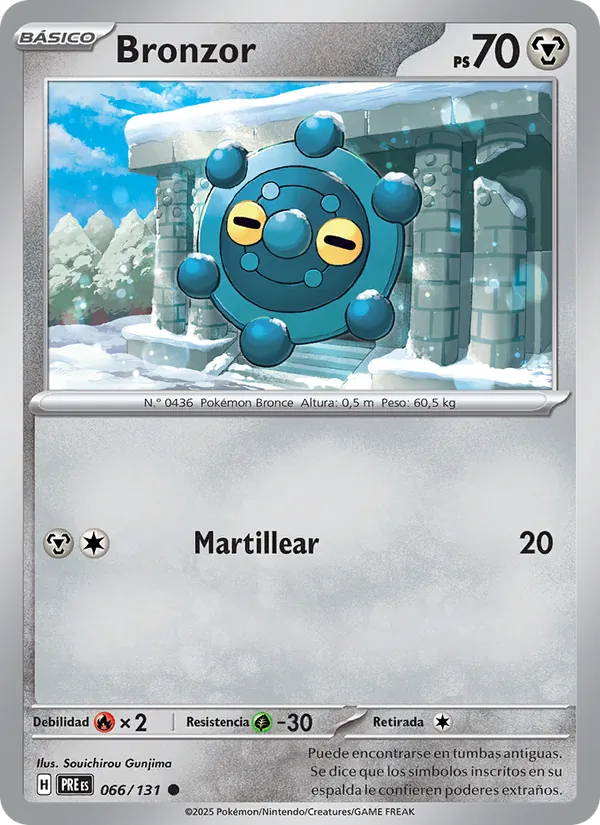 Carta Bronzor de la expansión Evoluciones Prismáticas, número 066/131