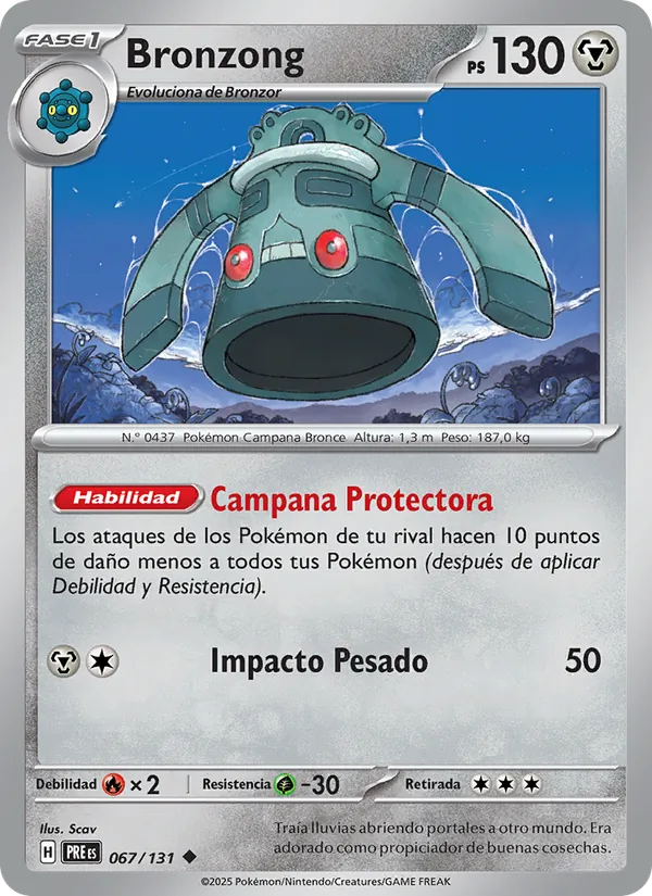 Carta Bronzong de la expansión Evoluciones Prismáticas, número 067/131