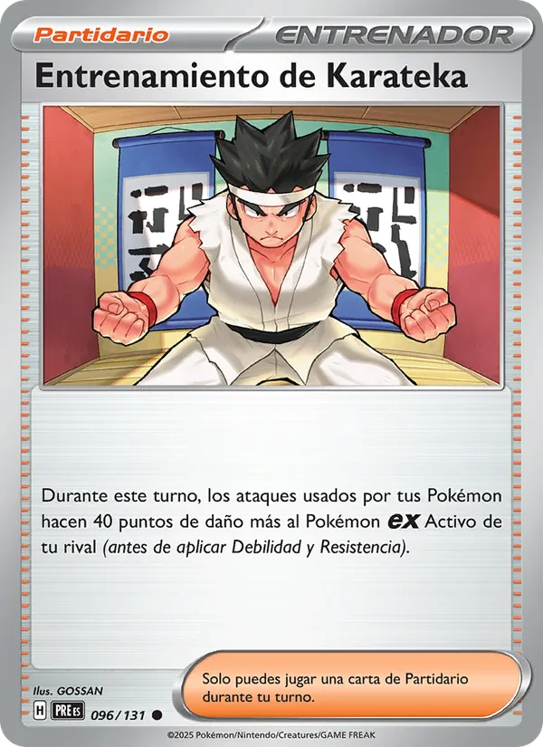Carta Entrenamiento de Karateka de la expansión Evoluciones Prismáticas, número 096/131
