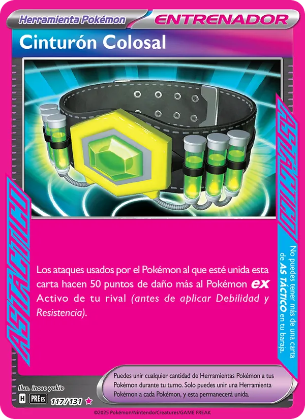 Carta Cinturón Colosal de la expansión Evoluciones Prismáticas, número 117/131