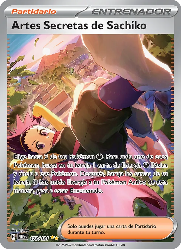 Carta Artes Secretas de Sachiko de la expansión Evoluciones Prismáticas, número 173/131