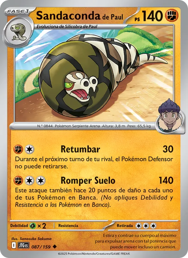 Carta Sandaconda de Paul de la expansión Juntos de Aventuras, número 087/159