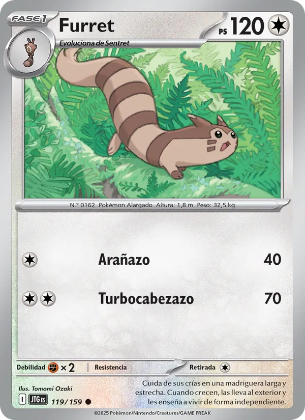 Carta Furret de la expansión Juntos de Aventuras, número 119/159