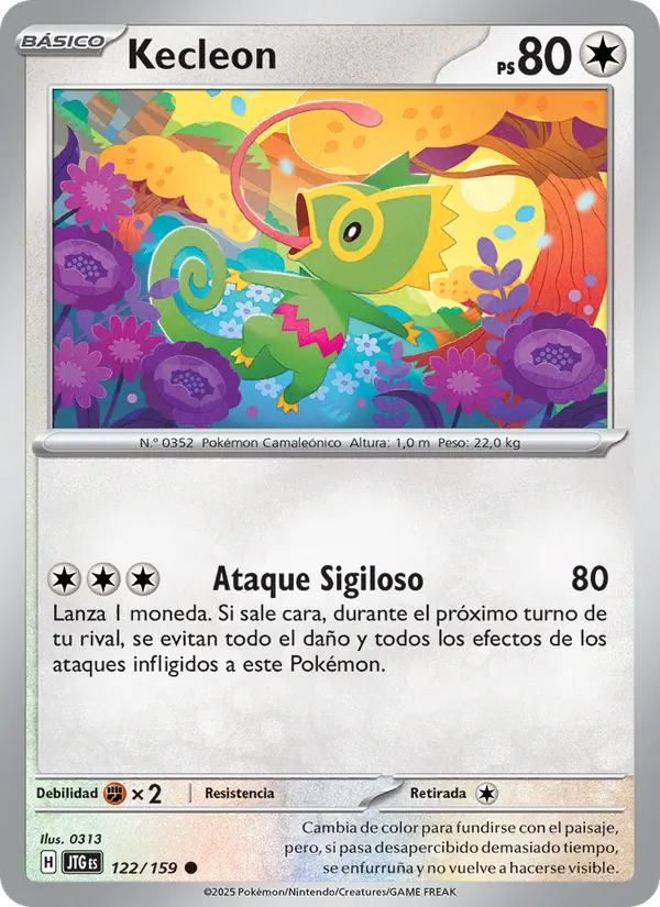 Carta Kecleon de la expansión Juntos de Aventuras, número 122/159