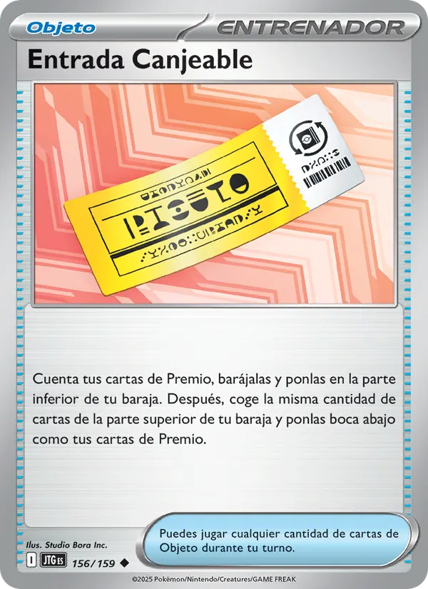 Carta Entrada Canjeable de la expansión Juntos de Aventuras, número 156/159