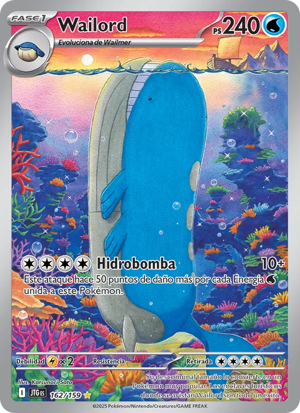 Carta Wailord de la expansión Juntos de Aventuras, número 162/159