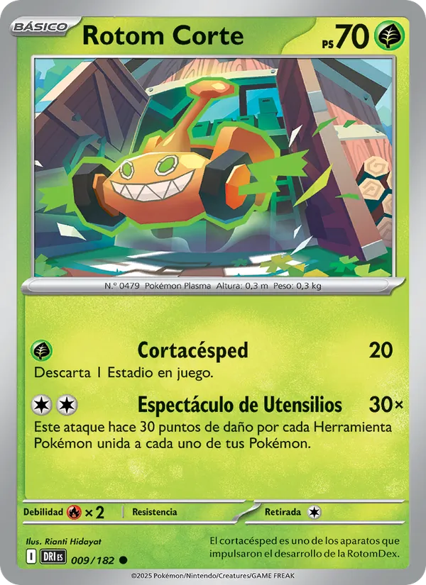 Carta Rotom Corte de la expansión Rivales Predestinados, número 009/182