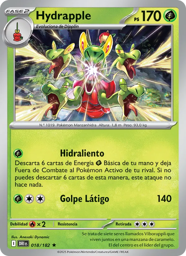 Carta Hydrapple de la expansión Rivales Predestinados, número 018/182