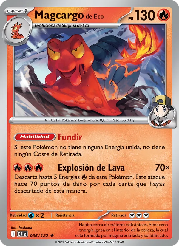 Carta Magcargo de Eco de la expansión Rivales Predestinados, número 036/182
