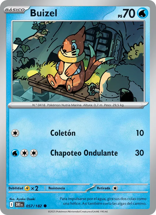 Carta Buizel de la expansión Rivales Predestinados, número 057/182
