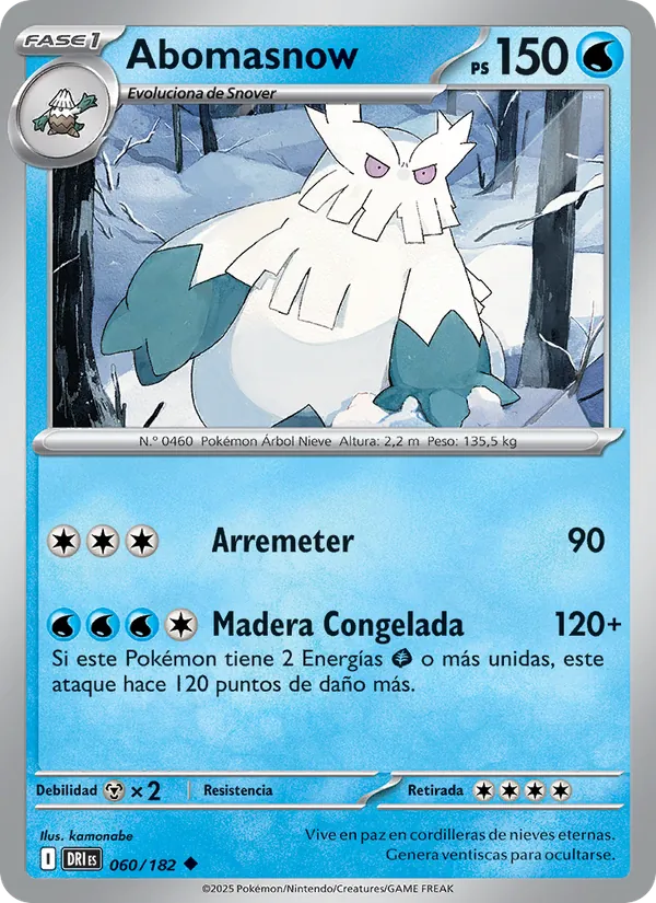 Carta Abomasnow de la expansión Rivales Predestinados, número 060/182