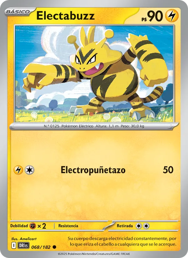 Carta Electabuzz de la expansión Rivales Predestinados, número 068/182