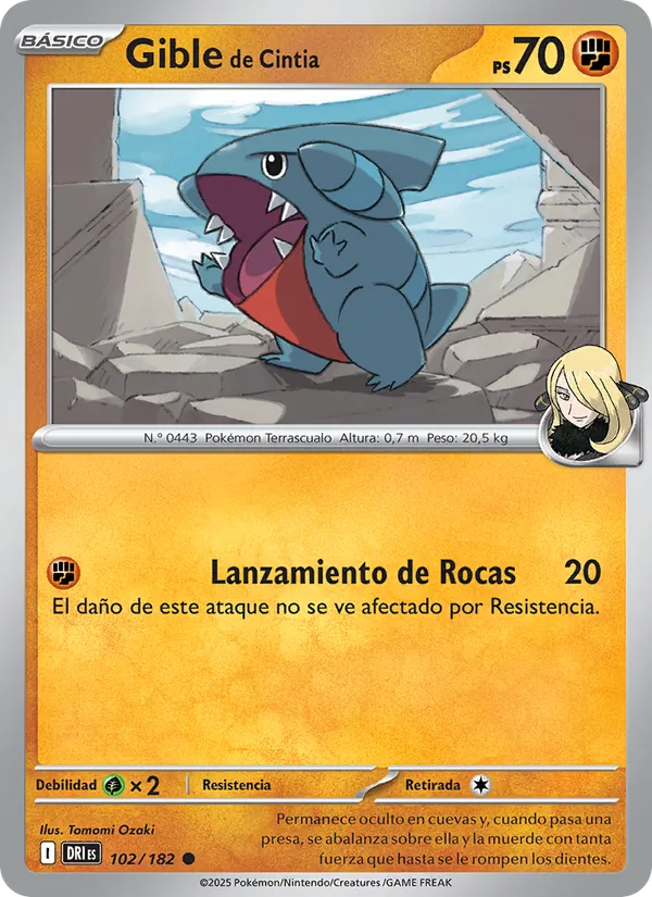 Carta Gible de Cintia de la expansión Rivales Predestinados, número 102/182