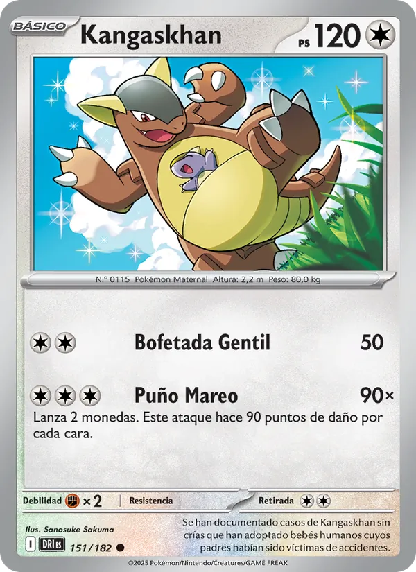 Carta Kangaskhan de la expansión Rivales Predestinados, número 151/182
