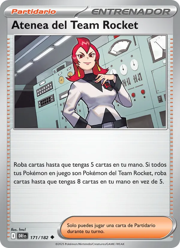 Carta Atenea del Team Rocket de la expansión Rivales Predestinados, número 171/182