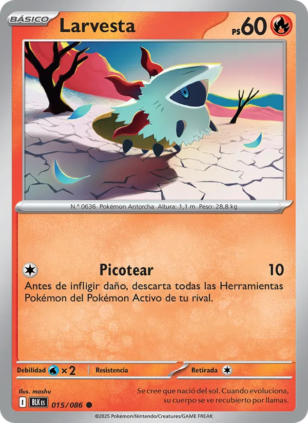 Carta Larvesta de la expansión Fulgor Negro, número 015/86